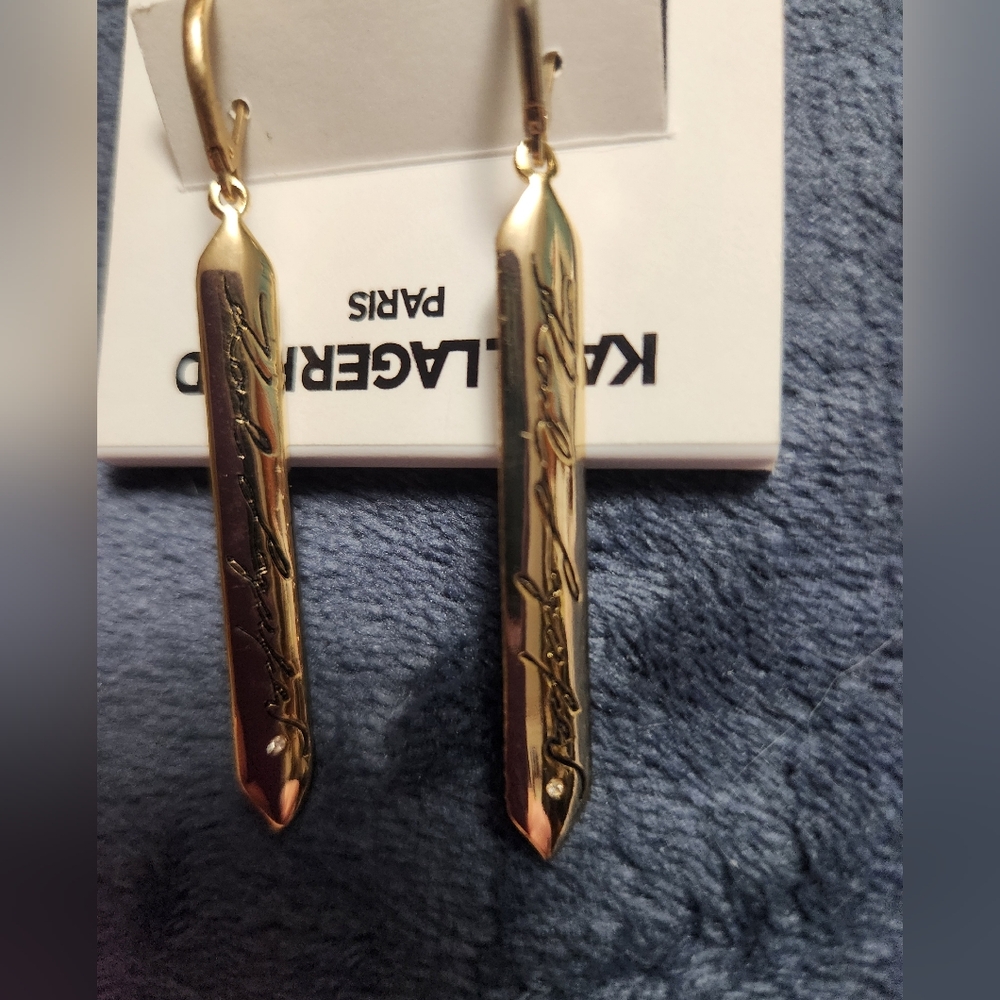 KARL LAGERFELT DROP EARRINGS - Picture 2 of 8
